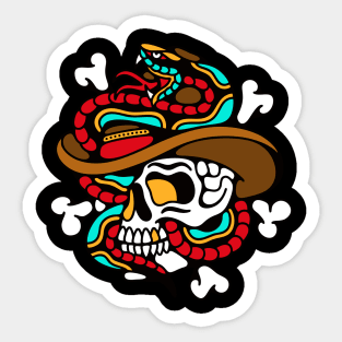 Skull cowboy snake Sticker